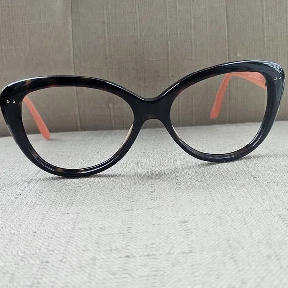 Kate Spade Women Eyeglasses Angelique Dark Havana/Pink Cat Eye Frame only - Picture 4 of 16